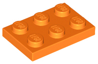 Plate 2 x 3 in Orange