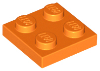 Plate 2 x 2 in Orange