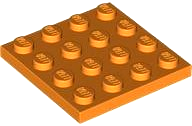 Plate 4 x 4 in Orange