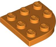 Plate Round Corner 3 x 3 in Orange