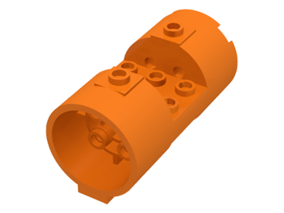 Cylinder 3 x 6 x 2 2/3 Horizontal Hollow Studs in Orange