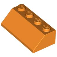 Brick Sloped 45° 2 x 4 in Orange