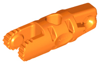 Hinge Cylinder 1 x 3 Locking with 1 Finger and 2 Fingers On Ends, with Hole, 9 Teeth in Orange
