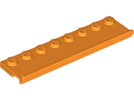 Plate Special 2 x 8 with Door Rail in Orange