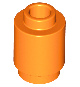 Brick Round 1 x 1 Open Stud in Orange