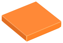 Tile 2 x 2 with Groove in Orange