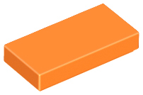 Tile 1 x 2 with Groove in Orange