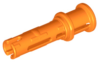 Technic Pin Long with Friction Ridges Lengthwise and Stop Bush [3 Lateral Holes, Big Pin Hole] in Orange