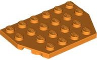 Wedge Plate 4 x 6 Cut Corners in Orange