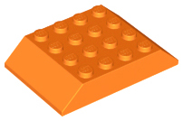 Brick Sloped 45° 6 x 4 Double [aka Train Roof] in Orange