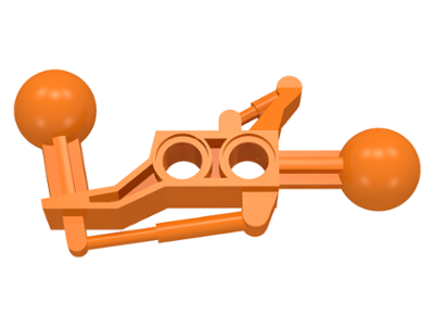 Large Figure Skeletal, Limb, Angular, 2 x 7 with 2 Ball Joints in Orange