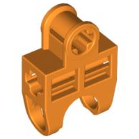 Technic Axle Connector 2 x 3 with Ball Socket, Open Sides in Orange