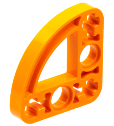 Technic Beam 3 x 3 L-Shape with Quarter Ellipse Thin in Orange