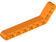 Technic Beam 1 x 9 Bent (7 - 3) Thick in Orange