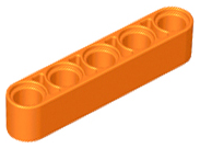 Technic Beam 1 x 5 Thick in Orange
