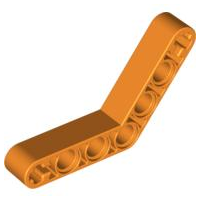 Technic Beam 1 x 7 Bent (4 - 4) Thick in Orange