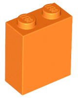 Brick 1 x 2 x 2 with Inside Stud Holder in Orange