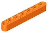 Technic Beam 1 x 7 Thick in Orange