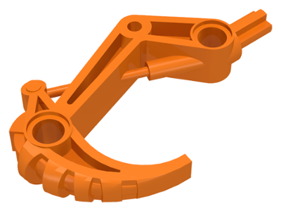 Large Figure Weapon, Claw Hook with Axle in Orange