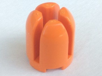 Brick Round 2 x 2 x 2 Dome Top with Cross Cut Slots in Orange