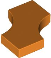 Tile Special 2 x 2 with 2 Quarter Round Cutouts in Orange