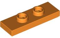 Plate Special 1 x 3 with 2 Studs with Groove and Inside Stud Holder (Jumper) in Orange