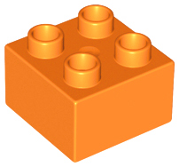 Duplo Brick 2 x 2 in Orange