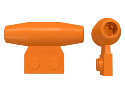 Engine - Smooth, Small 1 x 2 Side Plate [With Axle Holders] in Orange