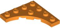 Plate Special 4 x 4 with 3 x 3 Quarter Round Cutout in Orange