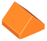 Brick Sloped Double 45° 1 x 1 in Orange