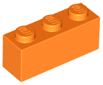 Brick 1 x 3 in Orange