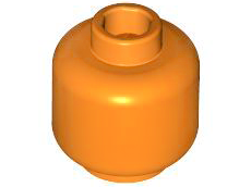 Minifig Head [Plain] [Hollow Stud] in Orange
