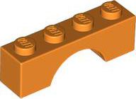 Brick Arch 1 x 4 in Orange