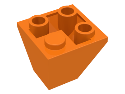 Brick Sloped Inverted 45° 2 x 2 Double Convex in Orange