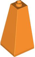 Brick Sloped 75° 2 x 2 x 3 Double Convex in Orange