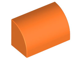 Brick Curved 1 x 2 x 1 No Studs in Orange