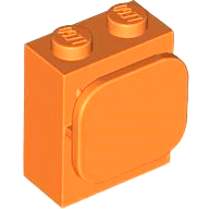 Brick Special 1 x 2 x 2 with Photo Clip in Orange