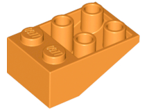 Brick Sloped Inverted 33° 3 x 2, No Connections between Studs, Ovoid Bottom Pin in Orange