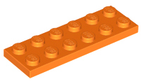 Plate 2 x 6 in Orange