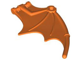Creature Body Part, Dragon / Thestral Wing with Bar Connection [PLAIN] in Orange