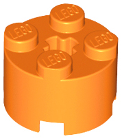 Brick Round 2 x 2 with Axle Hole in Orange