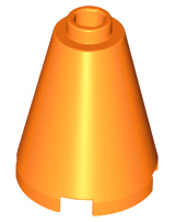 Cone 2 x 2 x 2, Open Stud in Orange