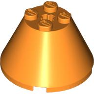 Cone 4 x 4 x 2, Axle Hole [Plain] in Orange