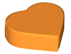 Tile 1 x 1 Heart in Orange