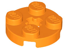 Plate Round 2 x 2 with Axle Hole Type 1 (+ Opening) in Orange