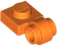 Plate Special 1 x 1 with Clip Light, Bar Hole [Thick Ring] in Orange