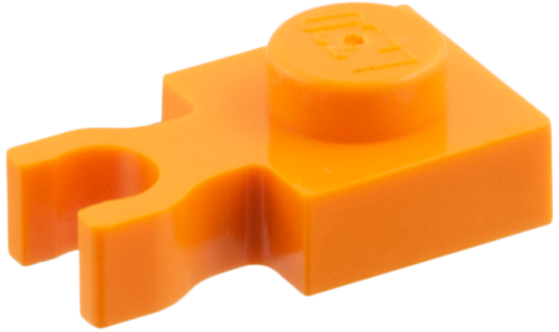 Plate Special 1 x 1 with Clip Vertical [Thin U Clip] in Orange