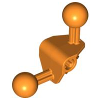 Large Figure Skeletal, Limb, Angular 90°, 4 x 4 x 2 with 2 Ball Joints, and Axle Hole in Orange
