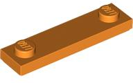 Plate Special 1 x 4 with 2 Studs with Groove [New Underside] in Orange