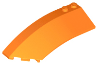 Brick Wedged, Curved 8 x 3 x 2 Open Left in Orange